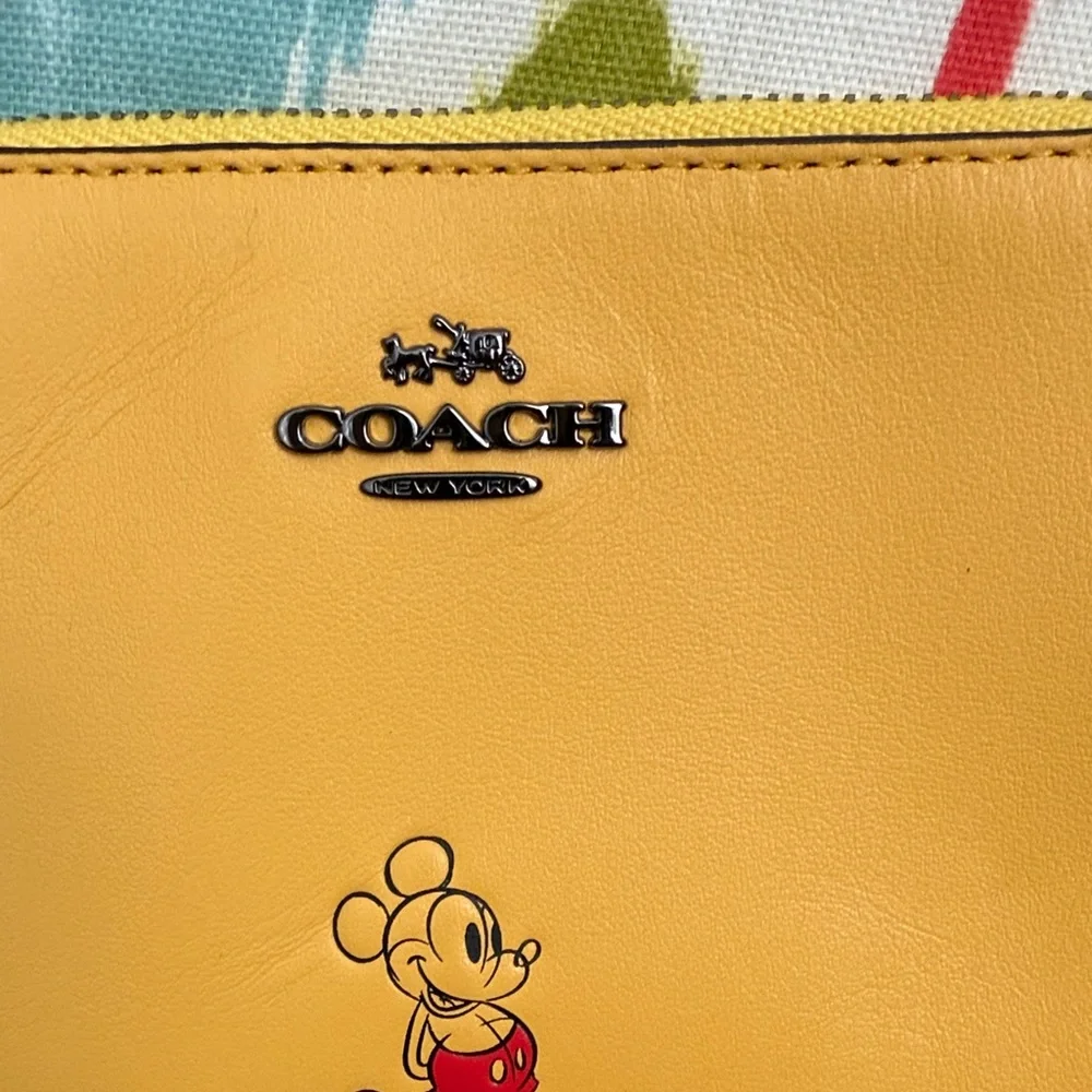 Coach Disney Yellow Mickey Mouse Wristlet.   Brand new with tags!   Rare! - Picture 2 of 7